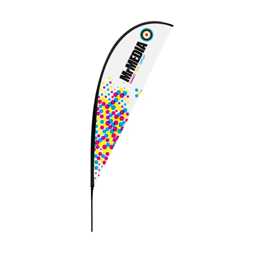 [SKU - TD2MDDCPMX] Teardrop Flag 6.5', Double sided, Complete