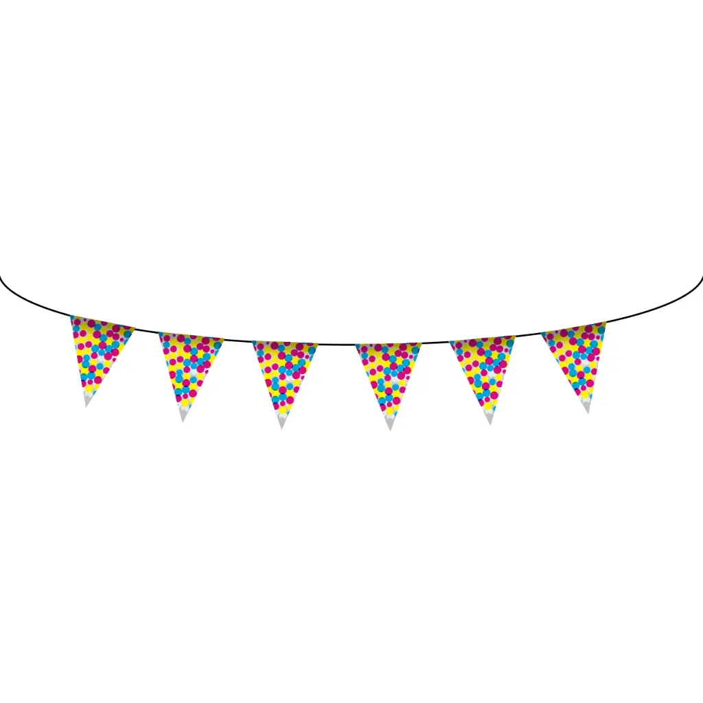 [SKU - PE20DDCTRI] Triangular Pennants. Double sided, PVC, 33' Length
